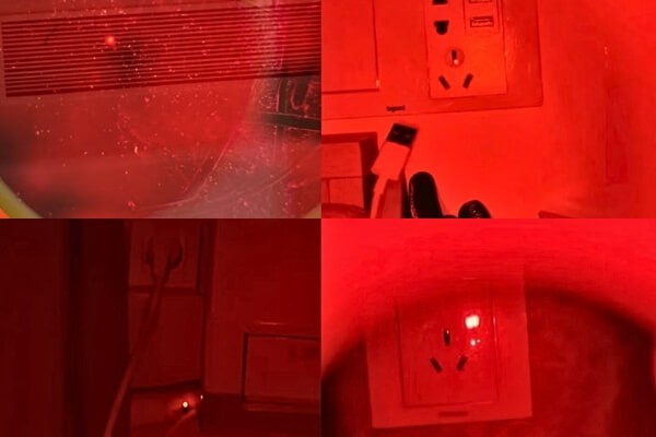 smartphone camera detecting infrared light from a hidden surveillance camera