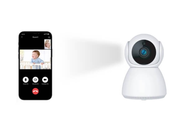 Using a two-way audio security camera to talk to visitors, pets, and delivery drivers 