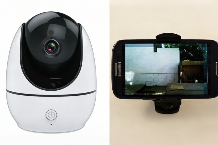 Comparison between professional security cameras and DIY iPhone/iPad solutions.
