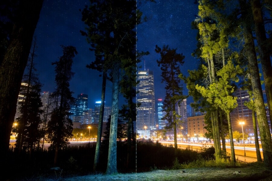 Diagram showing how infrared LEDs work to illuminate and capture images in the dark.