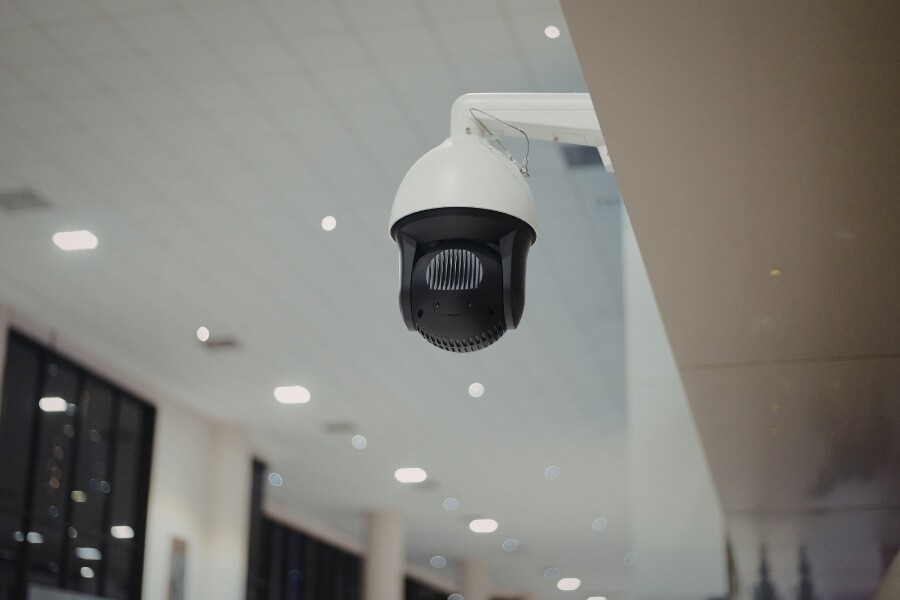hotel security camera system installed in hotel lobby entrance