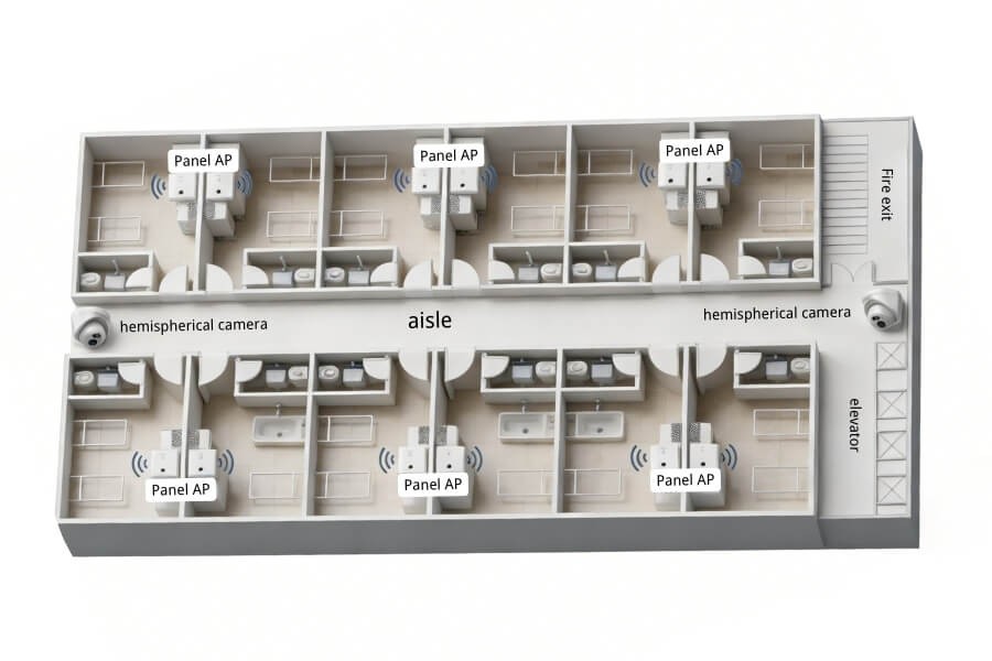 hotel security camera placement layout plan example