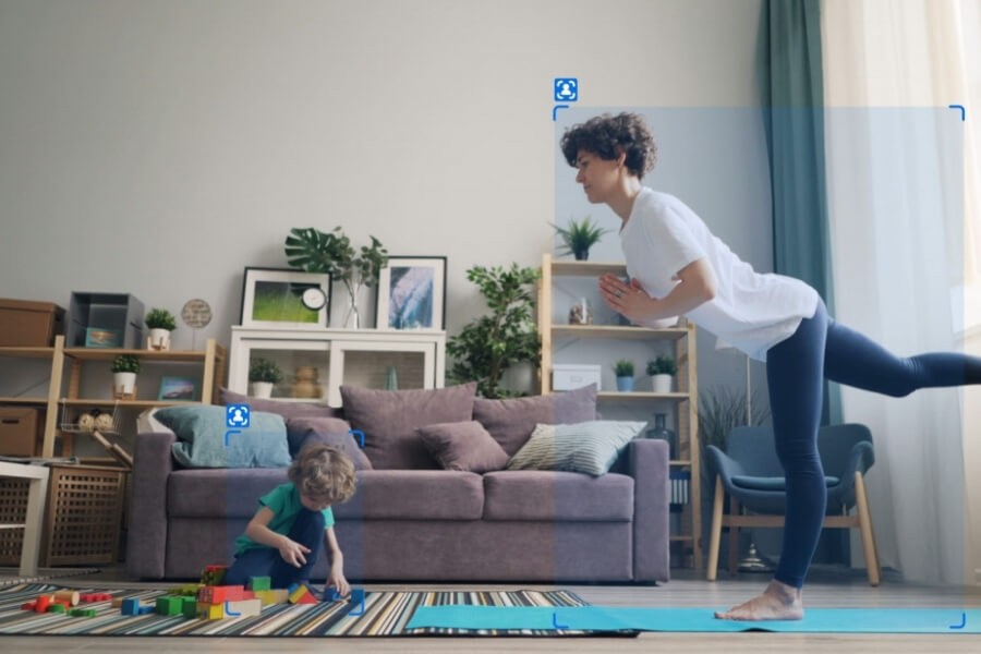 AI human detection feature on 4K PTZ home security camera